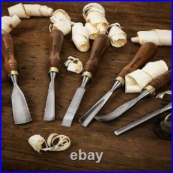 Chisel Set Wood Vintage Lot Woodworking Tools Carving With Wooden Case Hammer