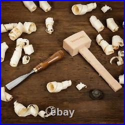 Chisel Set Wood Vintage Lot Woodworking Tools Carving With Wooden Case Hammer