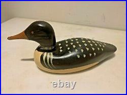Common Loon Duck Decoy Wooden Hand Painted &Hand sculptured by Jim Harkness 1982