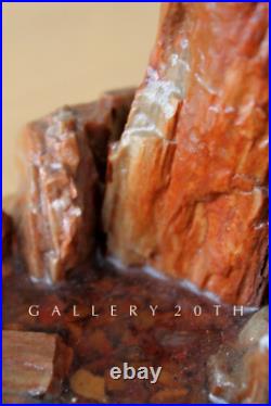 Cool! MID Century Modern Petrified Wood Sculpture! Vtg 50s Orig. Ariz Rock Art
