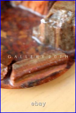 Cool! MID Century Modern Petrified Wood Sculpture! Vtg 50s Orig. Ariz Rock Art