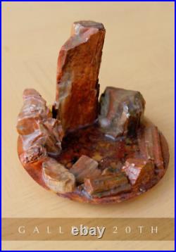 Cool! MID Century Modern Petrified Wood Sculpture! Vtg 50s Orig. Ariz Rock Art