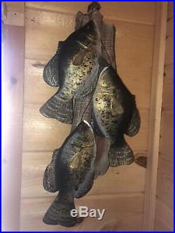Crappie School Wood Carving Fish Taxidermy Vintage Fish Decoy Casey Edwards