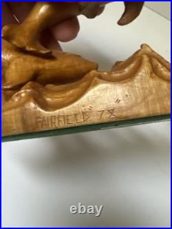 DOLPHIN Wood Sculpture Painting John R Fairfield California Famous Vintage 1978