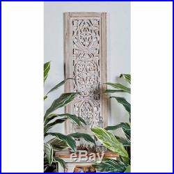 Decorative Vintage Tuscan White-Washed Wood Wall Art Panel Plaque Home Decor NEW