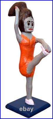 Denzil Goodpaster Carved Wood Kentucky Folk Art Sculpture Statue Figure Vtg Mcm