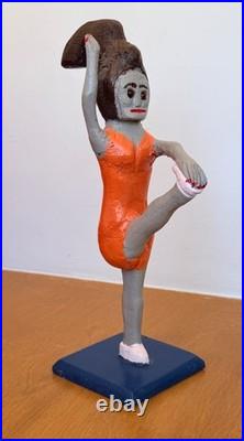 Denzil Goodpaster Carved Wood Kentucky Folk Art Sculpture Statue Figure Vtg Mcm