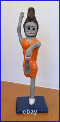 Denzil Goodpaster Carved Wood Kentucky Folk Art Sculpture Statue Figure Vtg Mcm