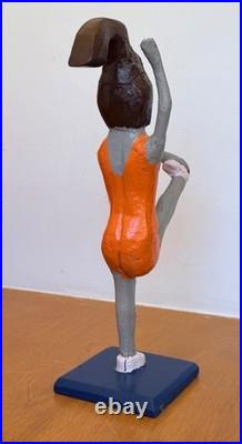 Denzil Goodpaster Carved Wood Kentucky Folk Art Sculpture Statue Figure Vtg Mcm