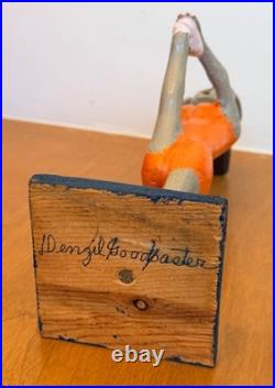 Denzil Goodpaster Carved Wood Kentucky Folk Art Sculpture Statue Figure Vtg Mcm