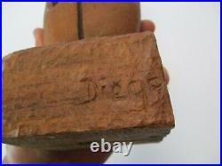 Diego Signed Wood Carving Sculpture Cubist Cubism Modernism Asbtract Vintage