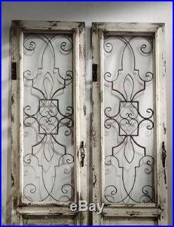 Distressed Vintage Antique Shabby Wood Metal Garden Gate Door Wall Art Panel NEW