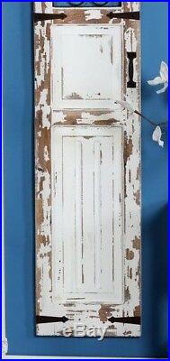 Distressed Vintage Rustic Scrolling Wood Metal Garden Gate Door Wall Panel Decor