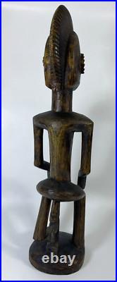 Dogon Carved Wood Fertility Female African Tribal Art Statue Sculpture Vintage