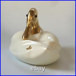 Duck Sculpture Wood & Brass de stijl firenze 1970s Vintage Modern