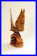 Eagle Carved Wood Sculpture Vintage 70s USSR Handmade Figurine