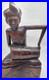 Early 20thC Bali Hand Carved Wood Drummer Figurine 10 Tall x 5.5 Wide Vintage