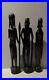 Ebony Wood Hand Carved Family Tribe Warriors Art Sculpture 14.5 Vintage African