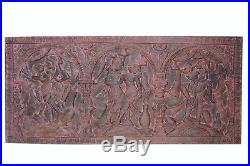 Eclectic BOHO Vintage Wood Headboard carved Kamasutra WALL SCULPTURE OLD WORLD