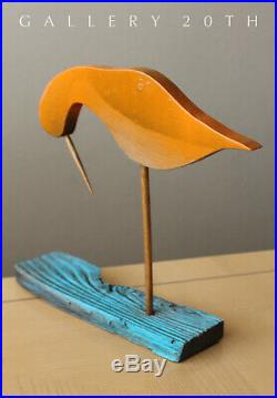 Epic! MID Century Modern Wood Bird Sculpture! Eames Era Vtg 50s Sandpiper Art