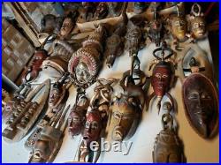Ethnic African Carved Wooden Tribal Mask Art Baule Sculpture Vintage Collectible