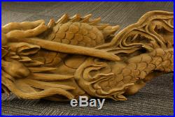 Extra Large Japanese Vintage Wood Carving Dragon Ranma Sculpture 6ft. 6in