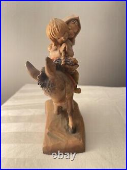 Extremely Rare Vintage Anri The Journey Ferrandiz 6 3/4 Wood Sculpture