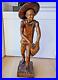 F. Simeon Signed Vintage Haitian Carved Wood Sculpture of Drummer Musician