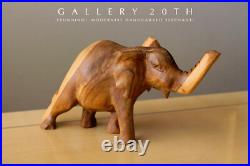 Fab! MID Century Wood Handcarved Elephant Sculpture! Danish Modern Vtg Art 60's