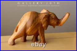 Fab! MID Century Wood Handcarved Elephant Sculpture! Danish Modern Vtg Art 60's