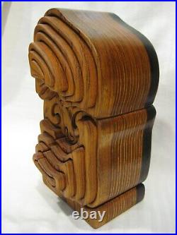 Fantastic Bob Ameri Large Hand Made Vintage Inlaid Wood Puzzle Art Sculpture
