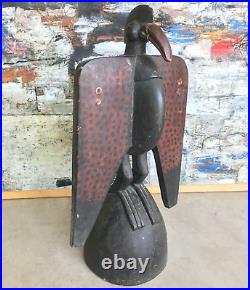 Fetiche Ibis Senoufo Ivory Coast Wood Sculpture African Art Vintage Antique