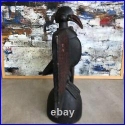 Fetiche Ibis Senoufo Ivory Coast Wood Sculpture African Art Vintage Antique