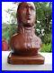 Folk Art Haitian Carved Wood Sculpture Bust Of Alexander Petion Vintage