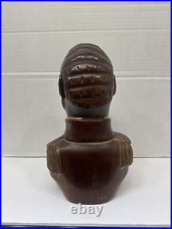 Folk Art Haitian Carved Wood Sculpture Bust Of Alexander Petion Vintage