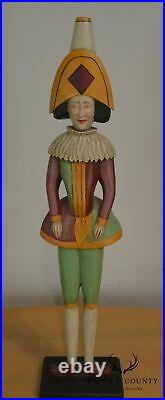 Folk Art Hand Carved and Painted Wood Punch and Judy Vintage Statues