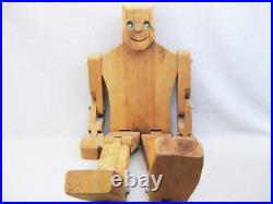 Folk Art Vintage Wooden Jointed Doll Sculpture Don Ellefson