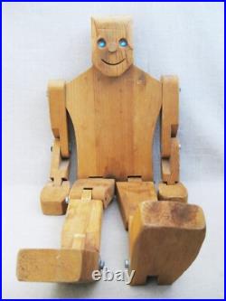 Folk Art Vintage Wooden Jointed Doll Sculpture Don Ellefson