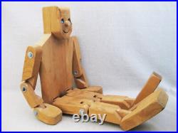Folk Art Vintage Wooden Jointed Doll Sculpture Don Ellefson