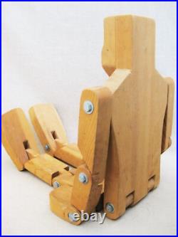 Folk Art Vintage Wooden Jointed Doll Sculpture Don Ellefson