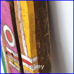 Folk Vintage Art Wood Wall Sculpture The plumber was digging StoryPeople