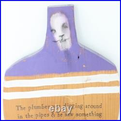 Folk Vintage Art Wood Wall Sculpture The plumber was digging StoryPeople