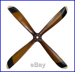 Four Blade Wooden Propeller 47 WWII Airplane Aviation Wall Mount Hanging Decor