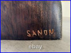 Francois Sanon Original Haitian Wood Sculpture VERY RARE Signed Vintage