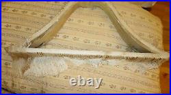 French Vintage Ciel De Lit Canopy 4 Bed Carving French 7.5 Fringe Wood Pediment