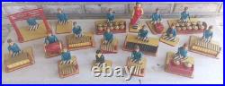 Full Set Of 17 Wooden Hand Carved Musicians Mid-century Rare Vintage Folk Art