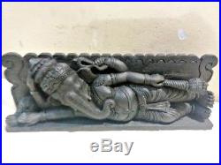Ganesh Ganesha Wall Panel Vintage Sculpture Hindu Temple Hanging Wooden Figurine