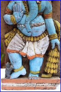 Ganesha Statue Antique Wall Panel Hindu Temple Ganesh Sculpture Vintage Figurine