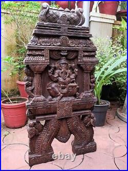 Ganesha Statue Kavadi Hindu Temple Gopuram Ganesh Sculpture Vintage Wall Panel
