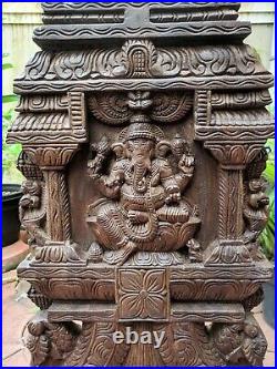 Ganesha Statue Kavadi Hindu Temple Gopuram Ganesh Sculpture Vintage Wall Panel